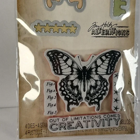 Sizzix Framelits with Stamps (barely used) - Tim Holtz Alterations collection - Picture 4 of 16